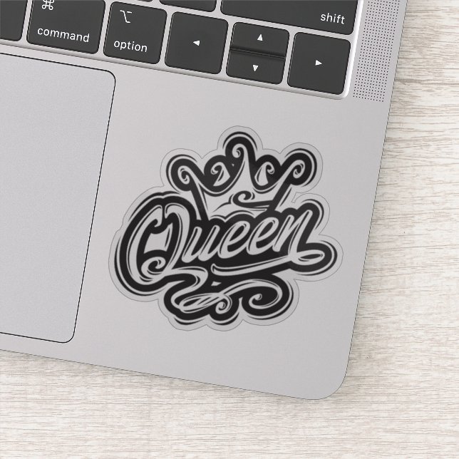 Queen With Crown, Typography Design Sticker (Detail)