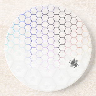 QueenBee in Colorfull Honeycomb Drink Coaster