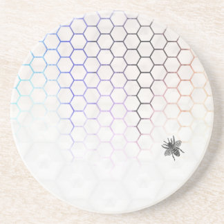 QueenBee in Colorfull Honeycomb Drink Coaster
