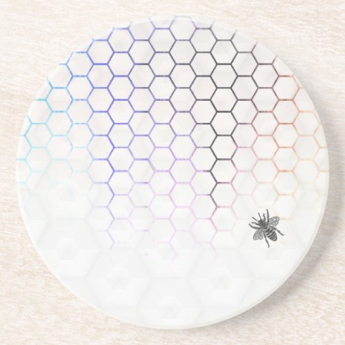 QueenBee in Colorfull Honeycomb Drink Coaster