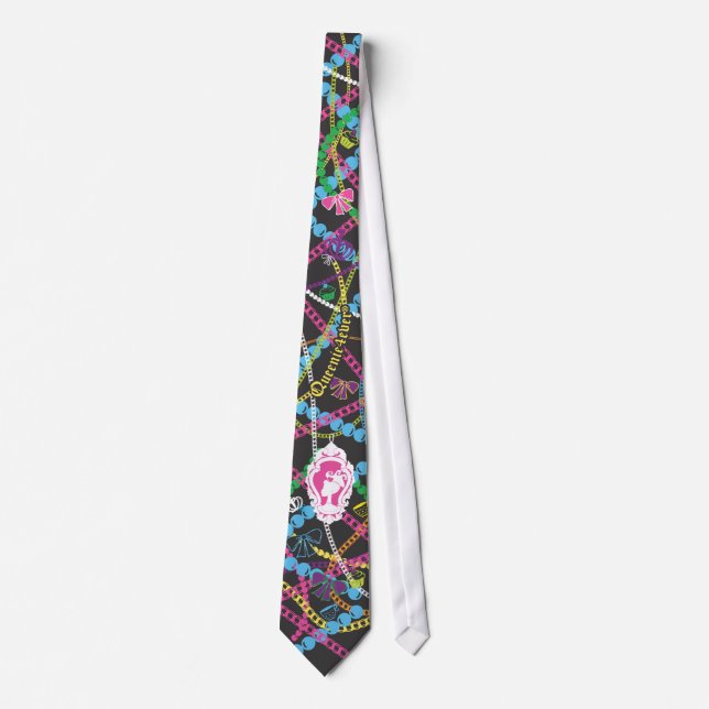 Queenie4ever Black Royal Tea Party Charm Tie (Front)