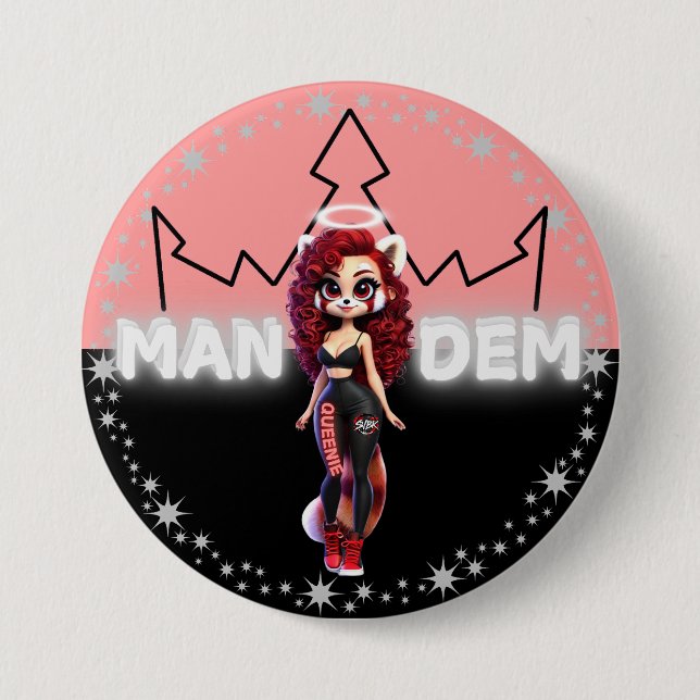 Queenie - Mandem Collection -SVBK- SILVERBCKK TTV  Button (Front)