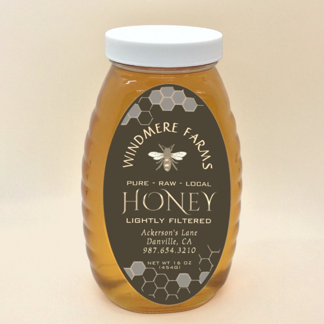 Queenline Honey Label 16/32oz Honeycomb Bee Earth (Creator Uploaded)
