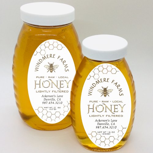 Queenline Honey Label 1632oz Honeycomb Bee White