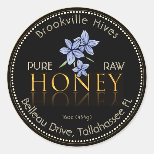 Queenline Honey Label 16oz 32oz Black and Gold