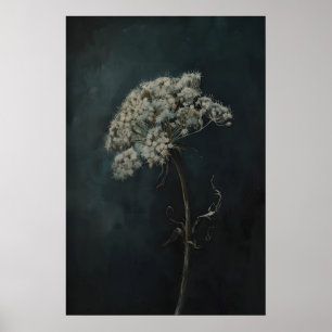 Queens Anne Lace Moody Dark Floral Printable Wall Poster
