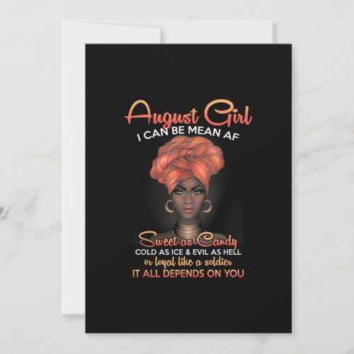 Queens Are Born In August Birthday Black Women Holiday Card