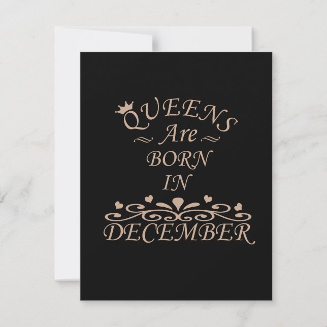 Queens are born in december note card (Front)