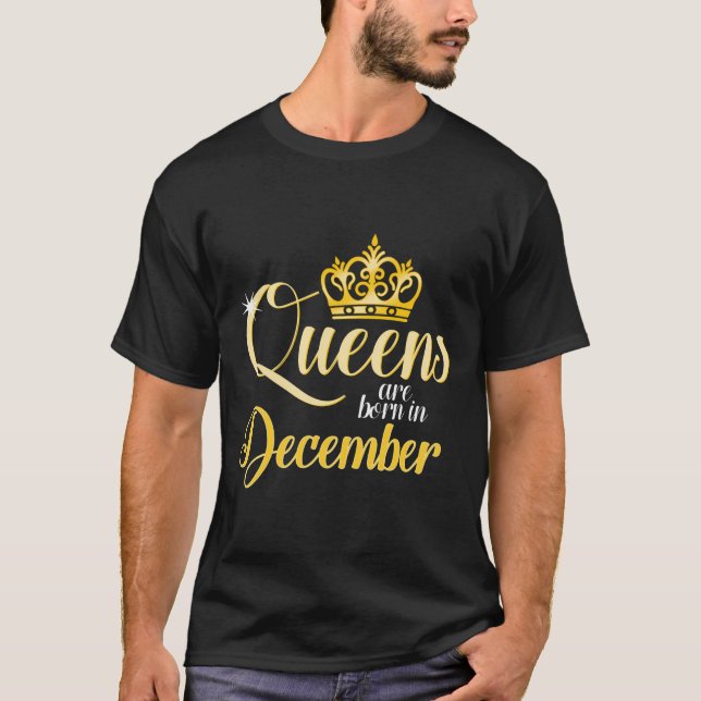Queens Are Born In December Women Birthday Long Sl T-Shirt (Front)