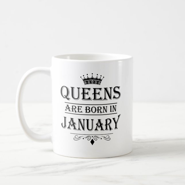 Queens Are Born In January Mugs (Left)