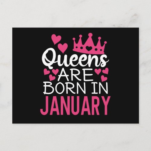Queens Are Born In January Postcard
