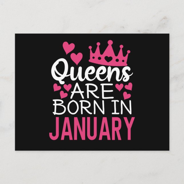 Queens Are Born In January Postcard (Front)