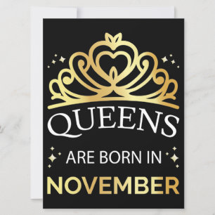 Queens Are Born In November I Invitation