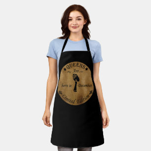 Queens are born in october vintage birthday gift apron