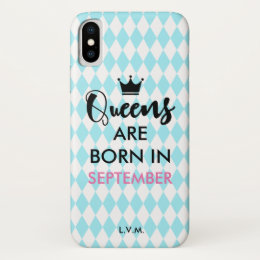 Queens are born in - Personalized month & initials iPhone X Case