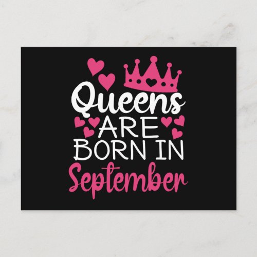 Queens Are Born In September Postcard