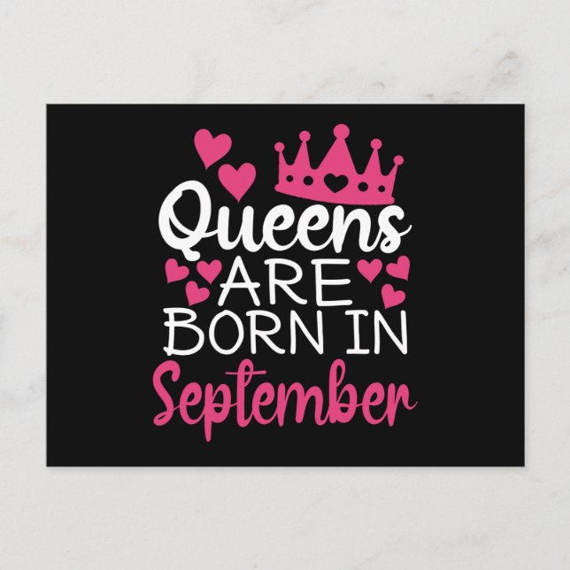 Queens Are Born In September Postcard (Front)