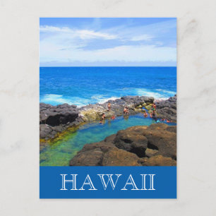 queens bath hawaii postcard