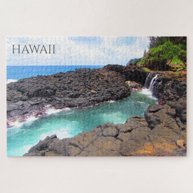 Queens Bath Kauai Hawaii Jigsaw Puzzle (Horizontal)
