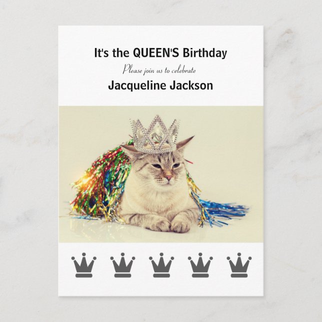 Queen's Birthday - Postcard Birthday Invitation (Front)