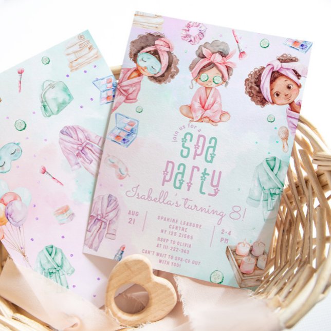 Queens Black girl Spa party Birthday Invitation (Creator Uploaded)