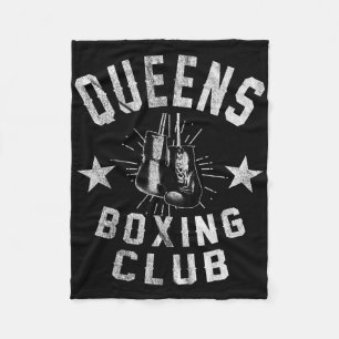 Queens Boxing Club - Vintage Distressed Boxer Fleece Blanket