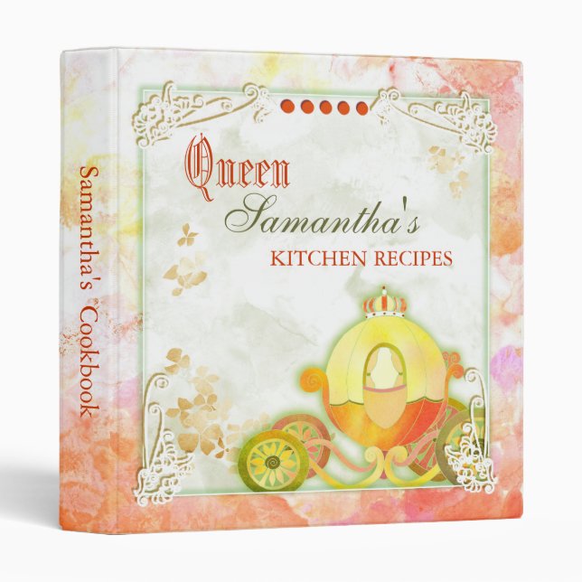 Queen's Coach Recipe Book 3 Ring Binder (Front/Spine)