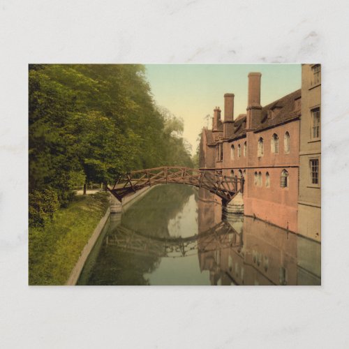 Queens College Bridge Cambridge England Postcard
