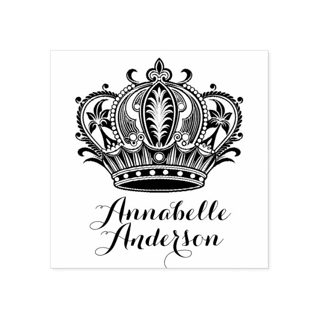 Queen's Crown Personalize Rubber Stamp (Imprint)