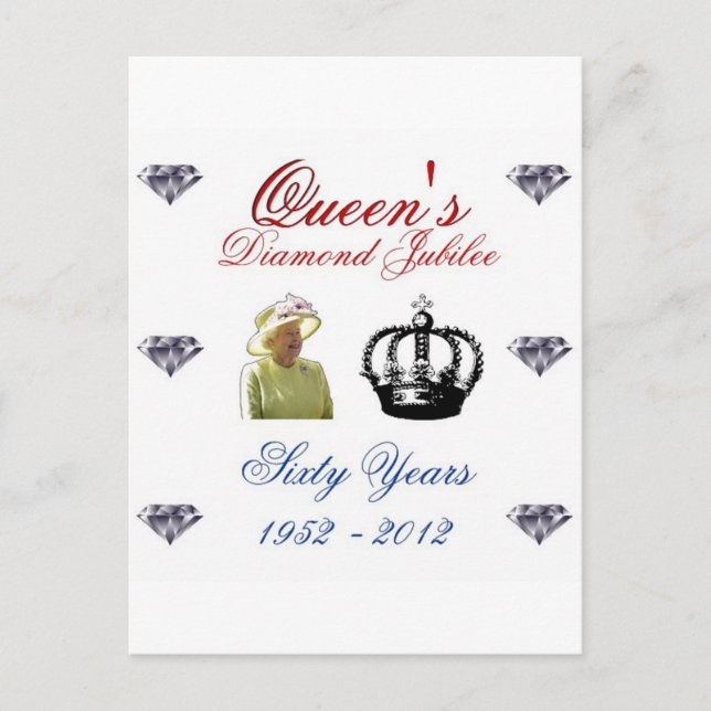Queens Diamond Jubilee 1952-2012 60 Years Postcard (Front)