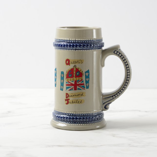 Queen's Diamond Jubilee Emblem Beer Stein (Right)