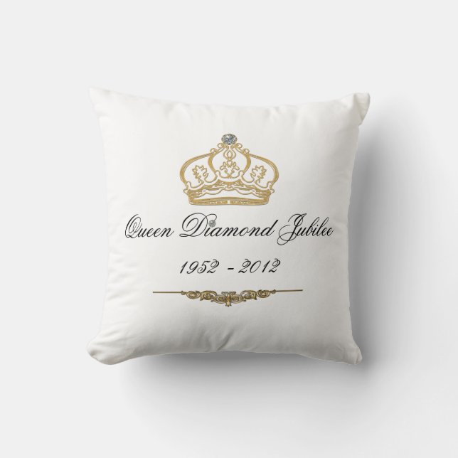 Queens Diamond Jubilee Throw Pillow (Front)