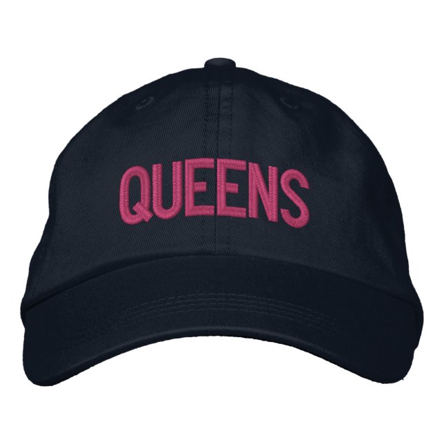 QUEENS EMBROIDERED BASEBALL CAP (Front)
