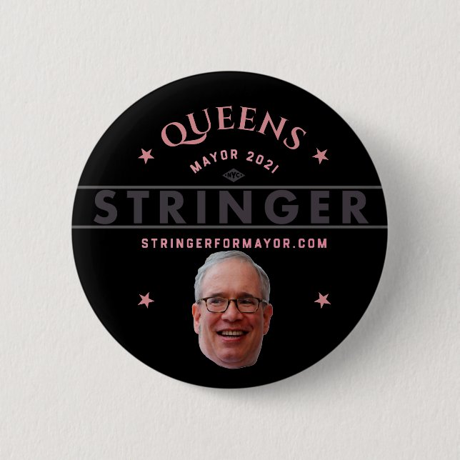 Queens for Stringer 2021 Button (Front)