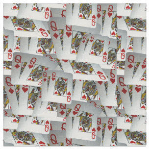 "Queen's Gambit: Scattered Pairs of Pocket Queens" Fabric