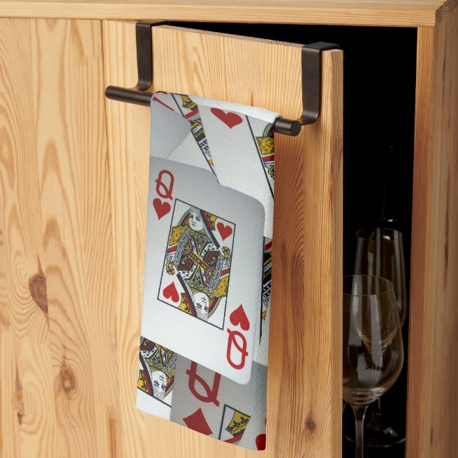 "Queen's Gambit: Scattered Pairs of Pocket Queens" Kitchen Towel (Thirds Fold)