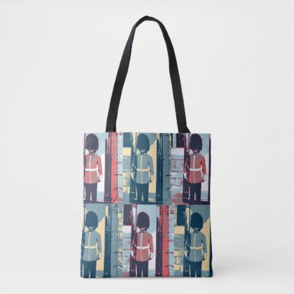 Queen&#39;s Guard, British Soldier, Pop Art Tote Bag