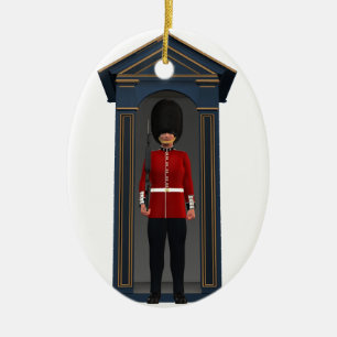 Queen's Guardsman In Shack Ceramic Ornament