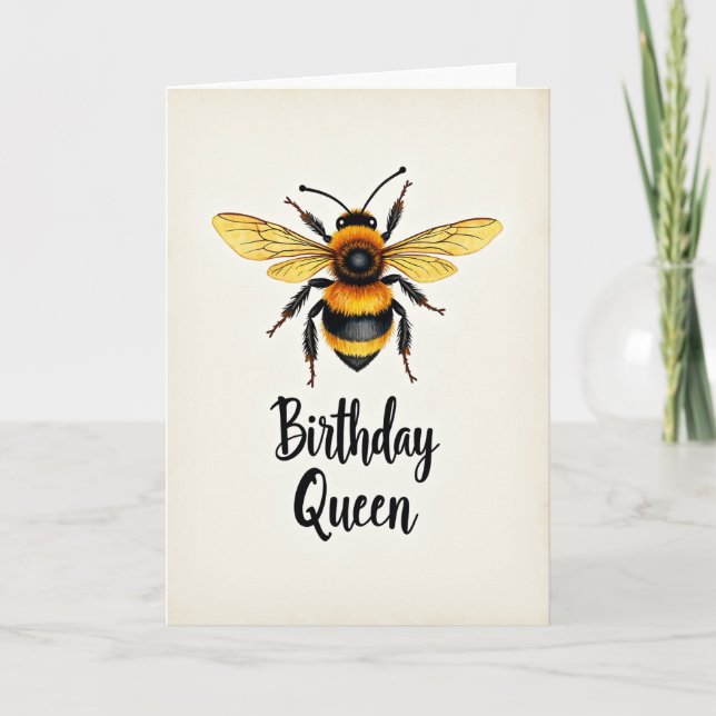 Queens Insect Birthday Card (Front)