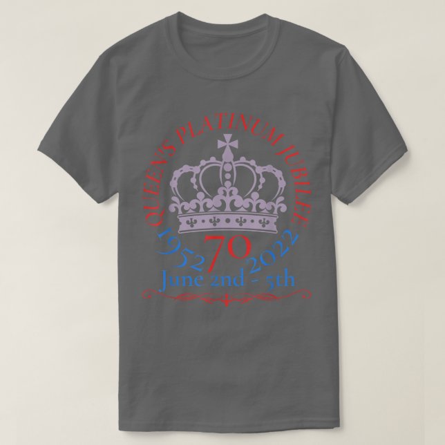 Queen's jubilee 2022 tshirt,Queen platinum decorat T-Shirt (Design Front)