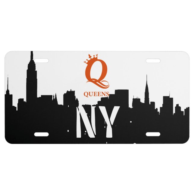 Queens New York Aluminum License Plate (Front)