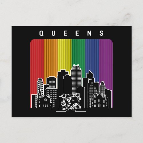 Queens New York Rainbow Flag LGBT Pride Postcard