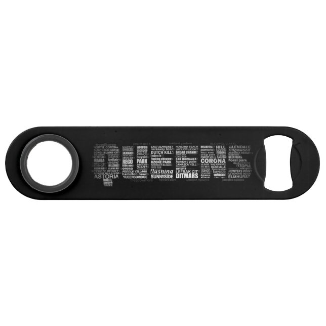 Queens New York Typography Bottle Openers Bar Key (Front (Horizontal))