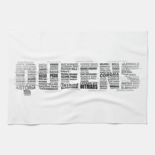 Queens New York Word Art Towel