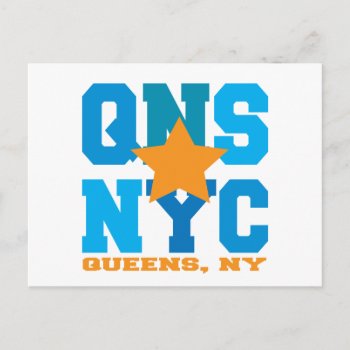 Queens  Ny Blue Postcard by brev87 at Zazzle