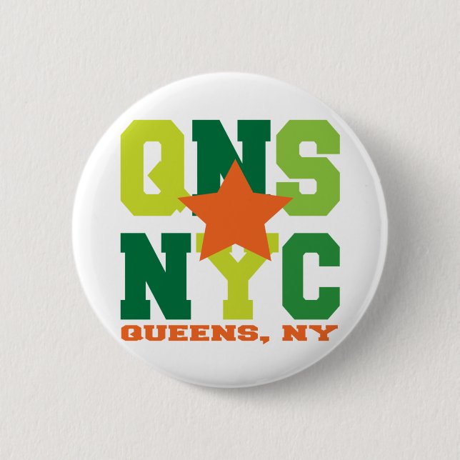 Queens, NY Green Button (Front)