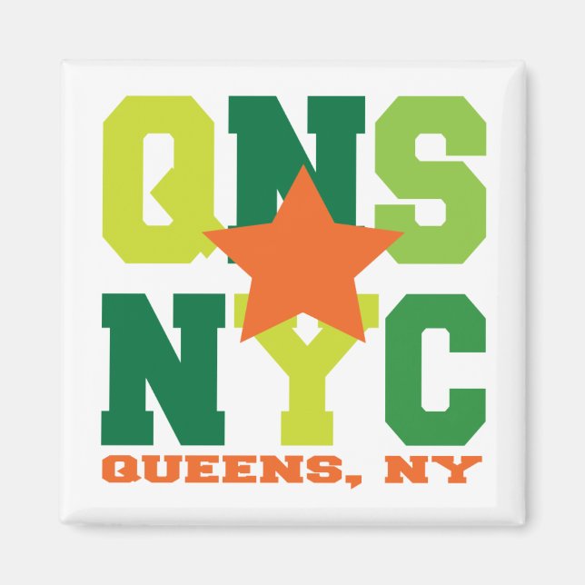Queens, NY Green Magnet (Front)