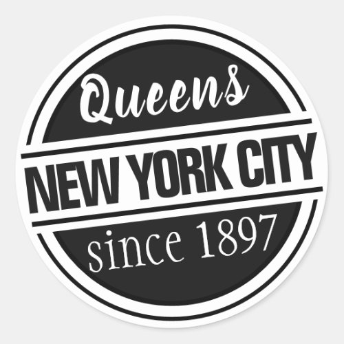 Queens NYC Classic Round Sticker