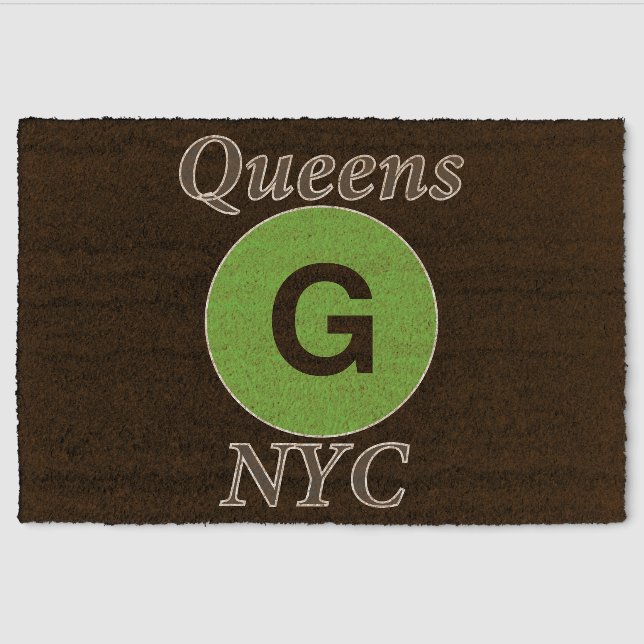 Queens NYC G Train Fiber Doormat (Front)