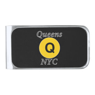 Queens NYC Q Train Silver Finish Money Clip